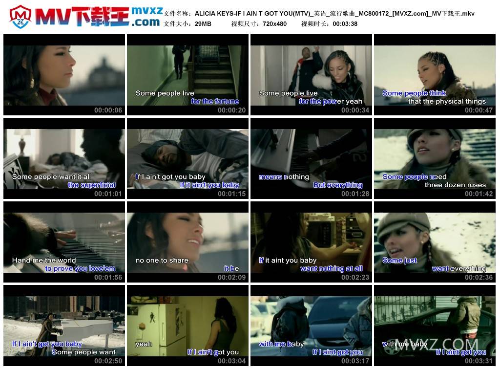 ALICIA KEYS-IF I AIN T GOT YOU(MTV)_英语_流行歌曲_MC800172